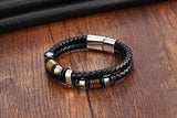 Bracelet Couro Genuíno Double Layer