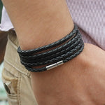 Bracelet Couro Chain link