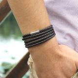 Bracelet Couro Chain link
