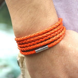 Bracelet Couro Chain link